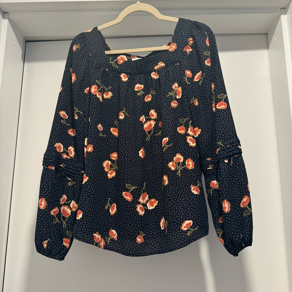 LC Lauren Conrad Floral Blouse EUC